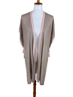 Echo Taupe Pink Lightweight Open Front Kimono Cardigan Layering Boho One Size